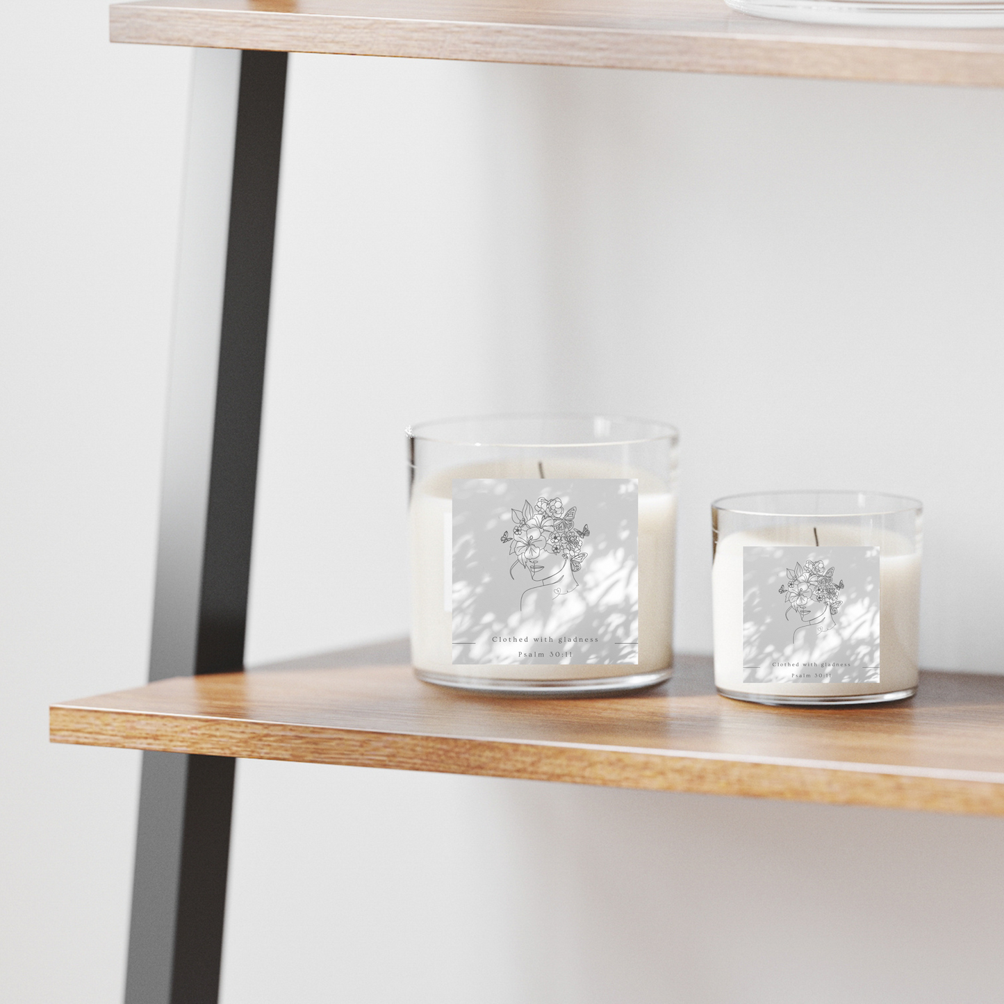 Psalm 30 : 11 Portrait & Square PDF, PNG, JPEG & SVG Grey & White Minimalist Digital Line art design of a woman with Bible verse and descriptive phrase