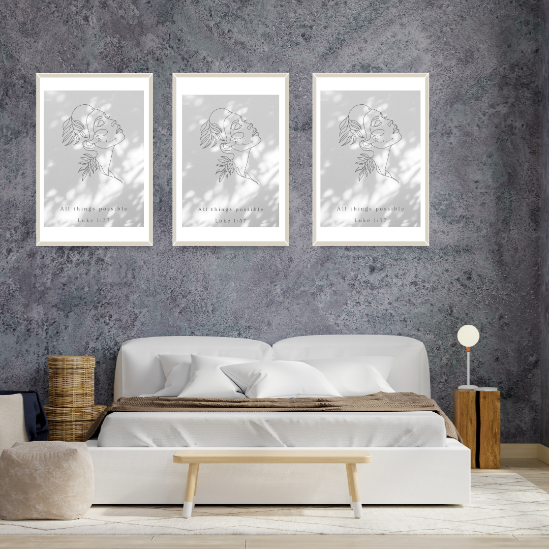 minimalist biblical design women - PDF, SVG, JPG and PNG, Portrait and Square Wall Art
